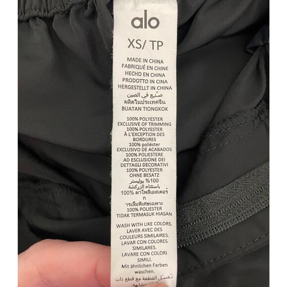 ALO High Waist Break Line Jogger Pant Black XS Track Swishy Athletic Sporty - Picture 12 of 13